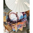 thumbnail image 3 of Baseball Sports, Round Outdoor Tablecloth, Waterproof Table Cloth Cover with Umbrella Hole and Zipper, Minimalist Geometric Smear Art Table Protector for Patio Party Picnic 60" Round, 3 of 6