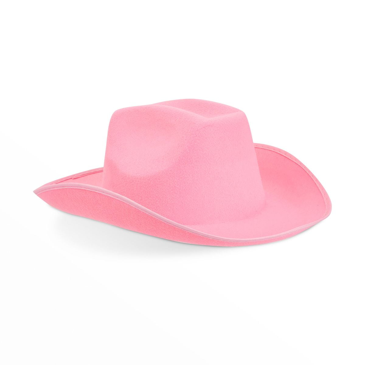 Plain Pink Felt Cowboy Hat for Adult Women Halloween Party Western Cowgirl Costume Accessories, One Size