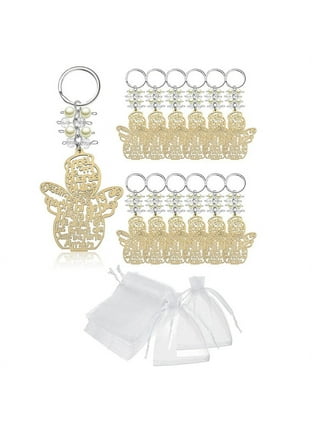 12 Piece New Baptism/Communion Mini Compact Mirror Key chain Party Favor  for boys and girls - Bautizo Recuerdos Angels & Baby Design Makeup
