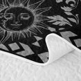 thumbnail image 5 of Homewish Boho Sun Moon Quilt King, Victorian Damask Aztec King Coverlet Set, Black Gray, 3 Pieces 1 Bedspread and 2 Pillowcases, 5 of 7