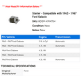 thumbnail image 2 of Starter - Compatible with 1963 - 1967 Ford Galaxie 1964 1965 1966, 2 of 2