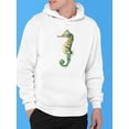thumbnail image 2 of Green Watercolor Seahorse. Hoodie Men -Image by Shutterstock, Male Large, 2 of 4