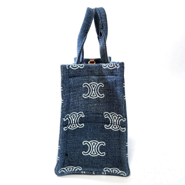 Pre-Owned CELINE Tote Bag Cabatais Small Denim Handbag 199162FED 