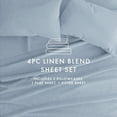 thumbnail image 6 of Noble Linens 4 Piece Linen Bamboo-Blend Bed Sheet Set, Light Blue, Queen, 6 of 9