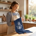 thumbnail image 4 of PoyoKee Kitchen Towels, Soft Nautical Print Face Bath Towels for Bathroom, Absorbent Fast Drying Kitchen Appliances, 23" x 15" - Navy, 4 of 8