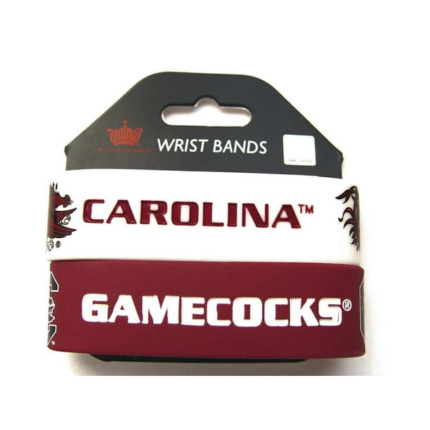 NCAA South Carolina Gamecocks Bracelet en Caoutchouc avec Logo de l'Équipe Sportive - Lot de 2