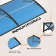 thumbnail image 5 of DIY Window Awning Door Canopy Blue Polycarbonate Hollow Sheet Black Bracket, 5 of 8