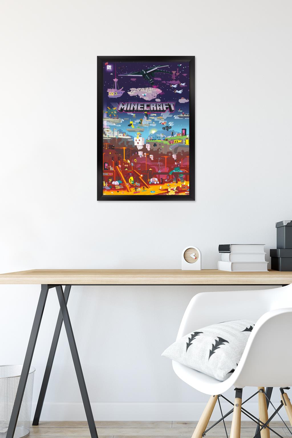 Minecraft Poster World Beyond (61x91,5 Cm) Inkl. Schwarze Posterleisten – Einfache Wanddekoration Ohne Bohren