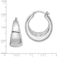 thumbnail image 3 of 925 Sterling Silver Polished Rhodium Plated Hollow Hoop Earrings; for Adults and Teens; for Women and Men, 3 of 3