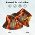 thumbnail image 2 of Yiaed Sunset Meditating Dog Print Reflective Stripe Bucket Hat Unisex Funny Outdoor Fisherman Cap Beach Sun Hat, 2 of 5