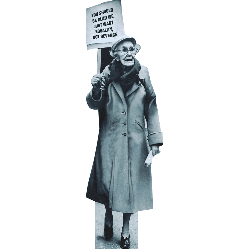 SP13156 Vintage Womens Rights Equality Strike Cardboard Cutout Standee Standup