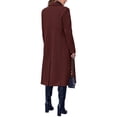 thumbnail image 5 of Fall Winter Women Solid Color Long Sleeve Double Breasted Casual Lapel Long Trench Coat, 5 of 7