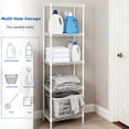 thumbnail image 5 of YRTSH Storage Shelves - 5 Tier Heavy Duty Wire Shelving Unit Stable Metal Shelving for Pantry, Kitchen and Laundry Room 9.8"W x 15.7"D x 55.1"H White, 5 of 9