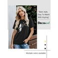 thumbnail image 2 of Hibeli Women Feather Bird Print T-shirt Short Sleeves Graphic Tee Shirt, 2 of 6