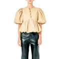 thumbnail image 1 of SUNSIOM Women’s Puff Sleeve Peplum Tops Frill V Neck Solid Color Loose Shirts Spring Fall Blouses, 1 of 6