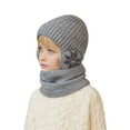 thumbnail image 4 of Zwiiyzr Baby Kids Warm Winter Hat Scarf Set Boys Girls Toddler Cute Knit Beanie Hat Earflap Hoodie Scarves Snow Cap 4-10 Years Gray, 4 of 6