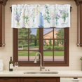 thumbnail image 6 of Spring Floral Curtain Valances for Windows, Kitchen Valance Window Treatments Panel 2 Pack, Eucalyptus Leaves Botanical Summer Rod Pocket Short Curtains for Bathroom Bedroom 42 x 12 Inch, 6 of 8