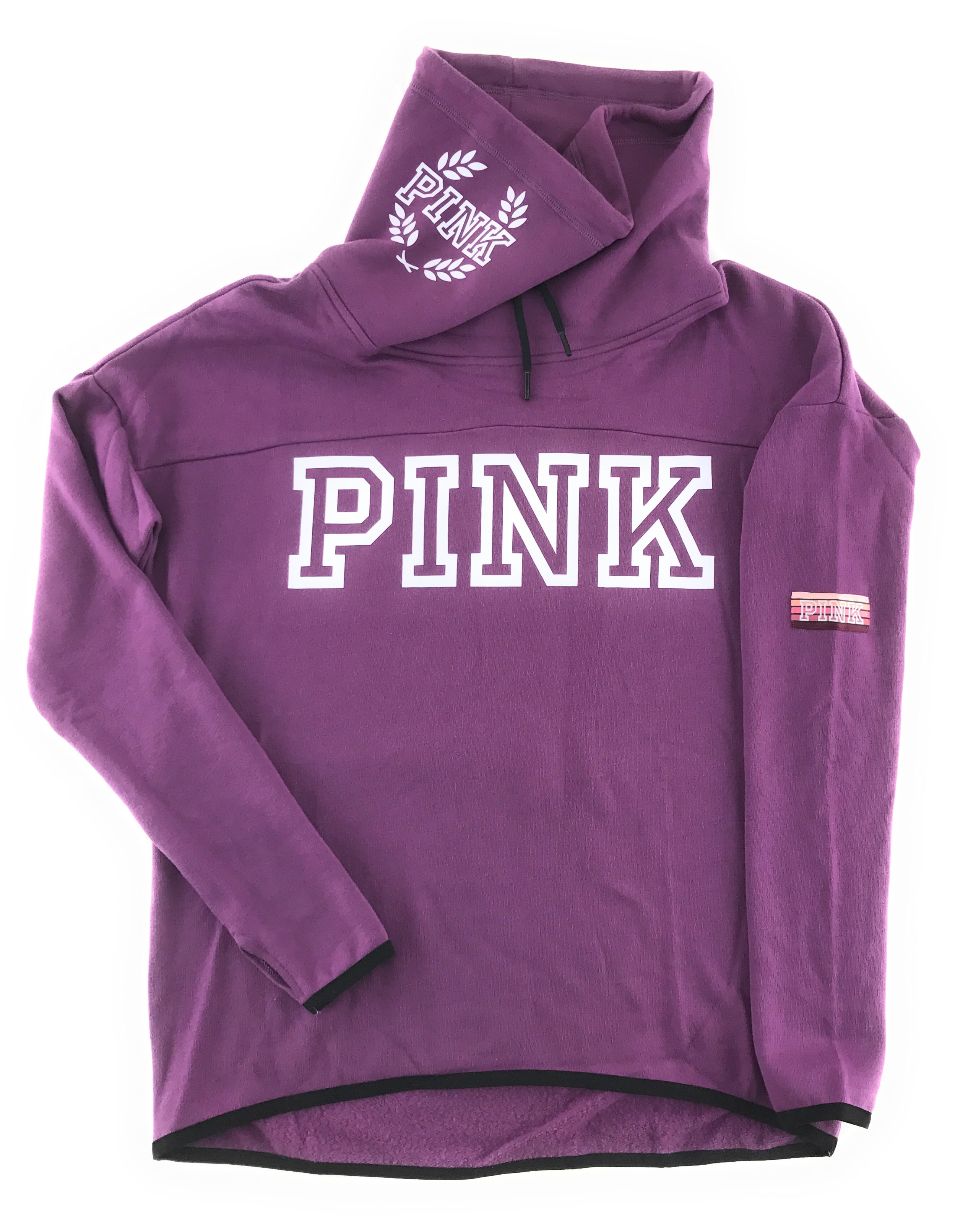 pink cowl neck sweatshirt