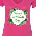 thumbnail image 4 of Inktastic Happy St. Patrick's Day Clovers Women's V-Neck T-Shirt, 4 of 5
