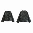 thumbnail image 2 of Veste Matelassée Imprimée Surdimensionnée pour Femmes Manteau Rembourré Décontracté Vert P, 2 of 8