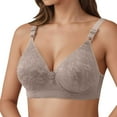 thumbnail image 2 of Lixiuxyad Soft Wireless Comfort Bra For Seamless Support Everyday Wear Lightweight Breathable T Shirt Bra With Wide Band,Bras for Women Gray 38, 2 of 5