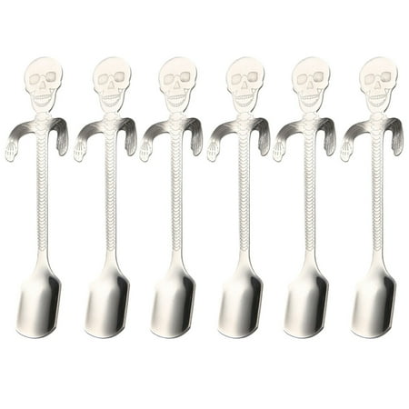 

HEMOTON 6PCS Stainless Steel Coffee Spoon Creative Scoop Mixing Spoon