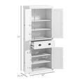 thumbnail image 3 of Kitchen Pantry Cabinet, 72'' Freestanding Storage Organizer with Drawer & Adjustable Shelves - White, 3 of 9