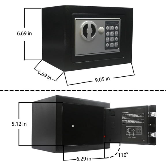 Electronic Deluxe Digital Security Safe Box Key Keypad Lock Home Office Hotel Business Jewelry Gun Cash Use Storage money (BLACK)