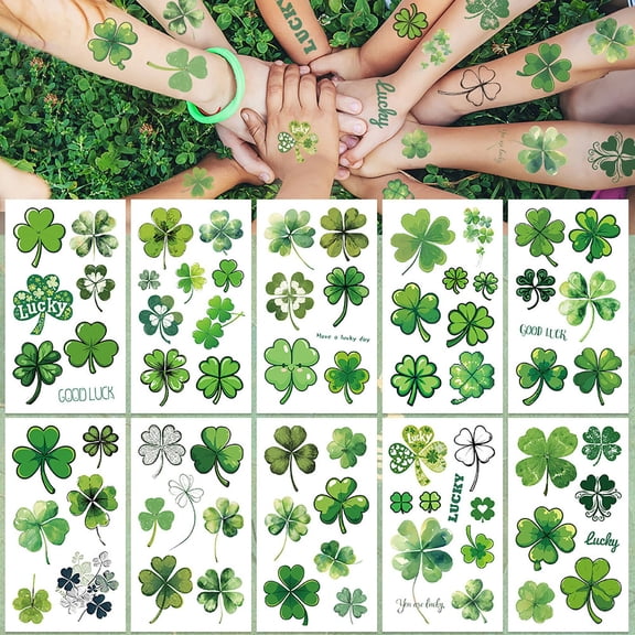 Festive St. Patrick’s Day Stickers St. Patrick's Day Sticker Party Party Decorations Eye‑Catching Designs Easy 3‑Step Application Safe & Skin‑Friendly Materials Easy Removal