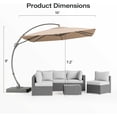 thumbnail image 5 of KAMEROUT 10x10FT Patio Umbrella with Base, Large Square Cantilever Heavy Duty Offset Hanging Umbrella with 360° Rotation for Market, Pool, Garden, Backyard, 5 of 8
