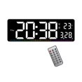 thumbnail image 3 of Reloj de pared digital con alarma, 12/24 h, horario de verano, alarma dual y temperatura. Blanco, 3 of 9