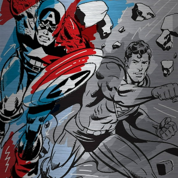 Marmont Hill "Versus" by Josh Ruggs Painting Print on Brushed Aluminum