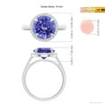 thumbnail image 4 of ANGARA Natural Round 3.5 ct Tanzanite Cathedral Ring with Diamond Halo in 14K White Gold for Women (Size-10mm) | December Birthstone, Anniversary, Jewelry Gift for Women | Natural Tanzanite Ring, 4 of 9