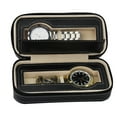 thumbnail image 2 of Segolike 1 Piece. PU Leather Watch Case for 2 Storage Box with Zipper - Black, 2 of 7