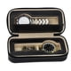 thumbnail image 2 of Estuche de viaje para relojes con 2 ranuras, portátil, de cuero, con cremallera, para guardar relojes Negro, 2 of 7