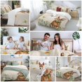 thumbnail image 5 of Rabbit Butterfly Daisy Bedding Duvet Cover Set Full Size 4 Pieces Pastoral Flowers Linen Texture Bedding Set with Zipper Closure, 1 Comforter Cover 86x86 Inches 1 Flat Sheet & 2 Pillow Cases, 5 of 7