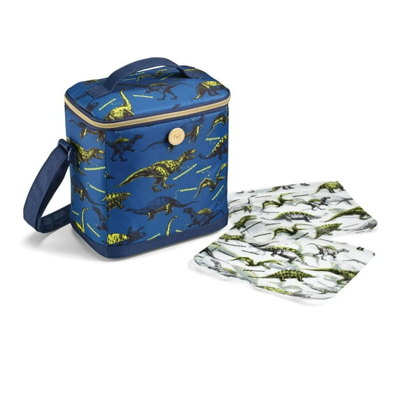 Fit & Fresh Dinosaur Insulated Lunch Box BPA-Free Leakproof Water Resistant Large Capacity Thermal Insulation Reusable Snack Bags Durable Polyester