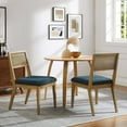 thumbnail image 2 of Side Dining Chair, Set of 2, Azure Blue, Fabric, Wood, Bar Pub Cafe Bistro Dining Kitchen Hospitality Restaurant, Modern Contemporary, HB37053, 2 of 10