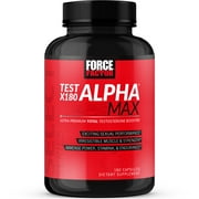Force Factor Test X180 Alpha Max, Ultra-Premium Total Testosterone Booster, Improve Sexual Performance, Build Muscle & Strength, Experience Power, Stamina, & Endurance, 180 Count