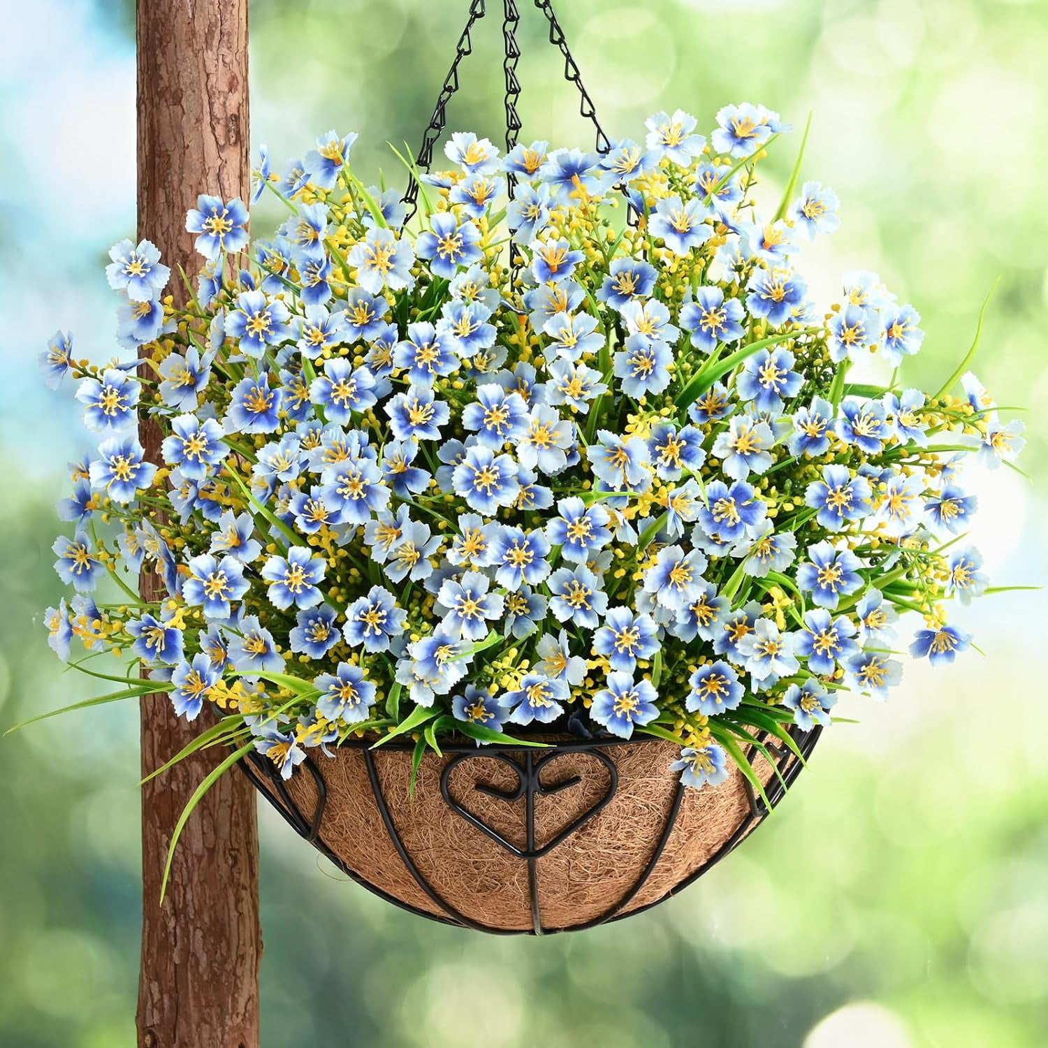 Artificial Flowers for Outdoors, 3Artificial Plants Outdoor, Fake Flowers, UV Resistant Faux Plants, Fake Outdoor Plants for Garden Porch Window Box Indoor Home Decor, Mix Color