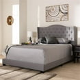 thumbnail image 2 of Baxton Studio Alesha Lit Grand en Tissu Capitonné Gris, 2 of 8