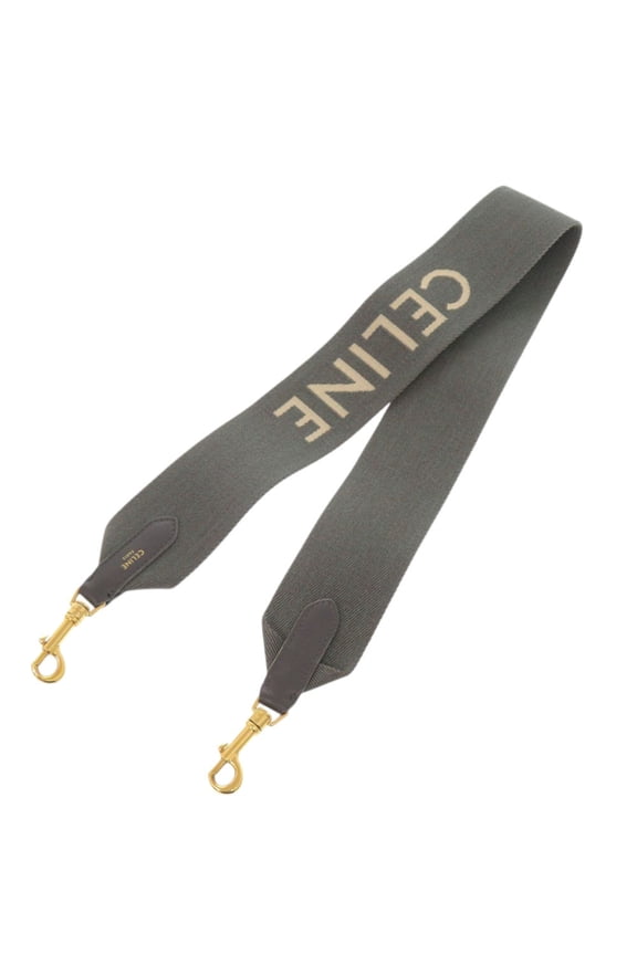 Pre-Owned Celine Jacquard Short Strap 49S022AEP.09GW Canvas Leather Grey...