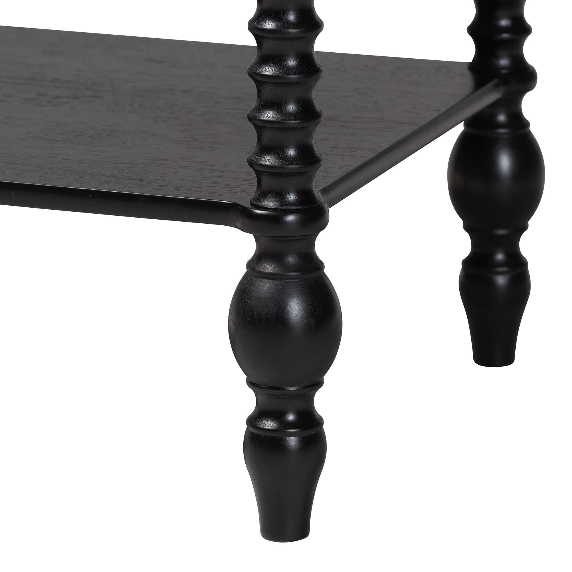 Baxton Studio Denita Farmhouse Bedroom Set, Full, 4-Piece, Black