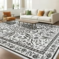 thumbnail image 3 of Ultrug Floral Area Rug Soft Non Slip Vintage Rugs for Living Room Bedroom Home Deocr Flower Carpet,6'x9',Black, 3 of 7