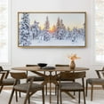 thumbnail image 3 of IDEA4WALL Extra Large Framed Canvas Print Wall Art Winter Wonderland at Sunset Snow-Covered Trees Landscape Fine Art Nature Wilderness Wall Decor Oversized Artwork for Living Room - 60"x30", 3 of 5