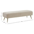 thumbnail image 3 of SAFAVIEH Couture Salome Solid Velvet Contemporary Bench, Giotto Almond, 3 of 8