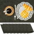 thumbnail image 1 of 8Pcs Dish Placemats Non-Slip PVC Table Mat Heat Resistant Dish Pad Washable Dish Place Mat Decorative Woven Texture Place Mats for Kitchen Dining Table Indoor Outdoor, 1 of 8