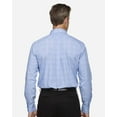 thumbnail image 3 of Devon & Jones DG520 Men's Crown Collection Glen Plaid Woven Dress Shirt-White/ Light French Blue-XL, 3 of 5