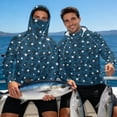 thumbnail image 3 of Bulopur Men’s Quick Dry Fishing Sun Hoodie with Mask, Long Sleeve UV Protection Shirt with Navy Camo Star Print for Hiking, Camping and Summer Activities, 3 of 8