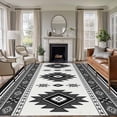 thumbnail image 3 of 5x8 Washable Area Rug, Aztec Non-Slip Large Rectangle Rug for Living Room Dining Room, Gray Southwest Wind Bohemian Country Farmhouse Indoor Floor Mat for Home Decor, 3 of 9